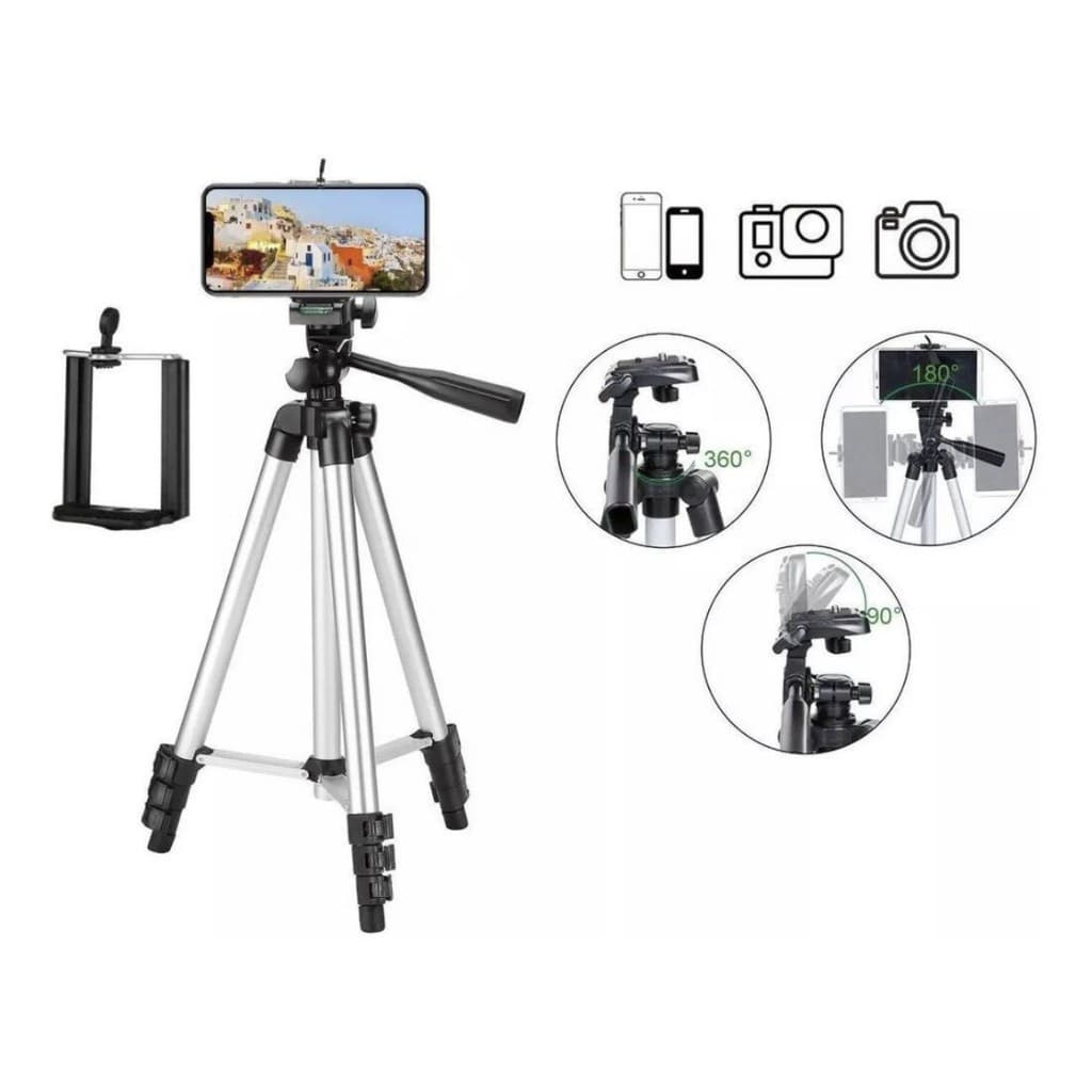 Tripé Universal Telescópico  Com Nível Câmeras Celulares 1,02m Pronto Entrega Modelo 3110