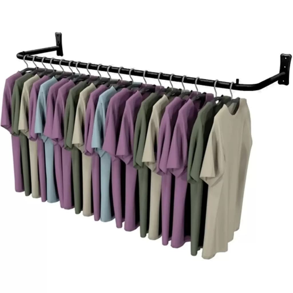 Arara para Roupas 1,20m Preto de Parede