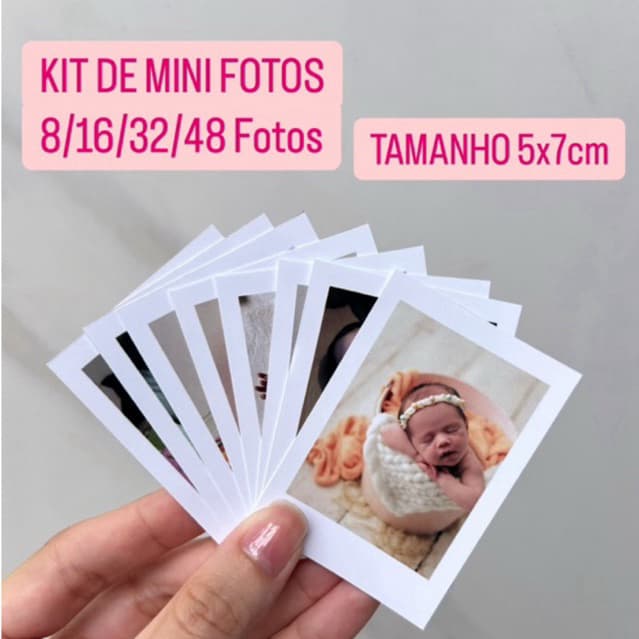 Kit Mini Fotos 5x7cm Papel Fotográfico Brilhoso 180g