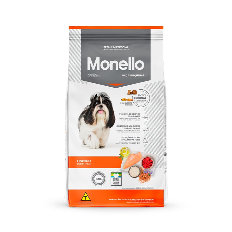 Ração Monello Dog para Cães Raças Pequenas Sabor Frango 15kg