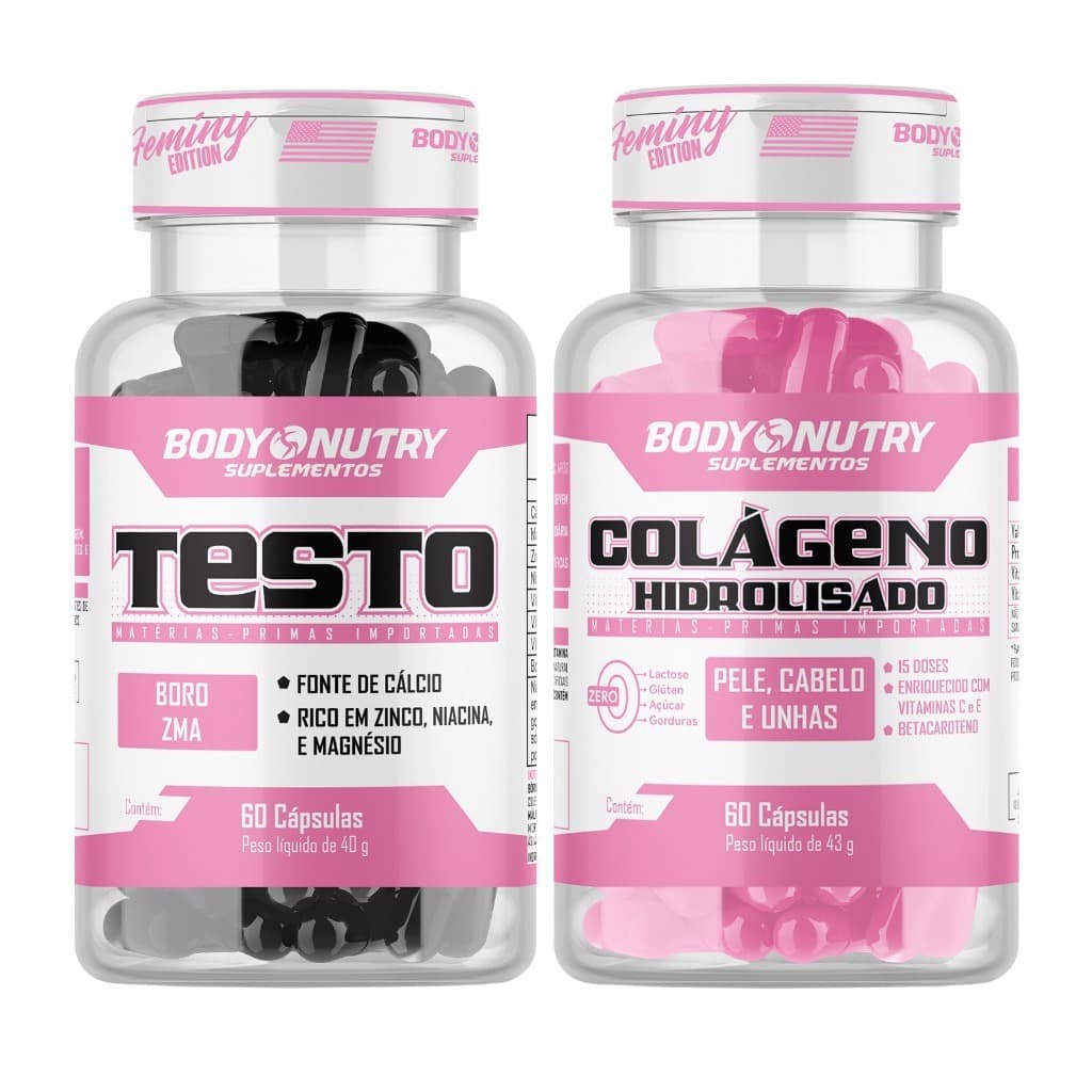 Kit Testo Feminy 60 Cápsulas + Colágeno Feminy 60 Cápsulas