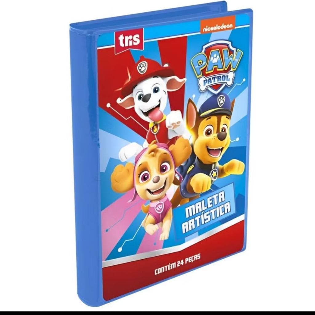 Estojo Maleta De Pintura Patrulha Canina Kit Infantil Para Pintar Desenhar c/24 peças