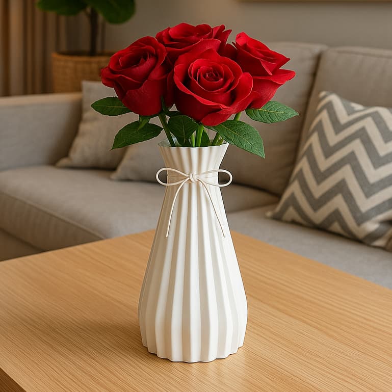 Vaso Cachepot Helena - Decoração Estilo Escandinavo Nórdico com Laço