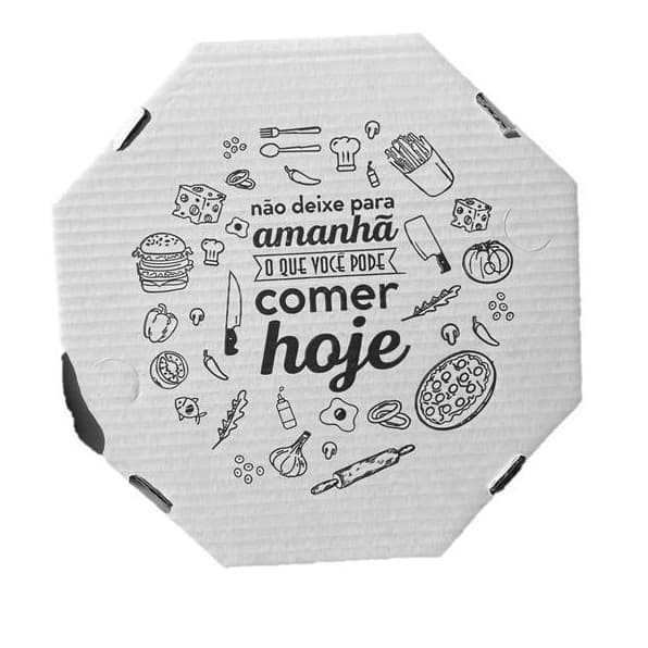 CAIXA DE PIZZA OCTAGONAL 30 CM - PACOTE COM 25 UNIDADES - PARDA OU BRANCA
