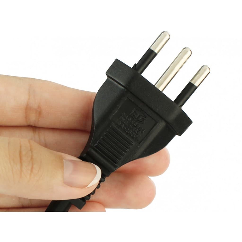 Cabo De Força Rabicho 1m ,Plug Macho NBR / Tripolar 10a 250v