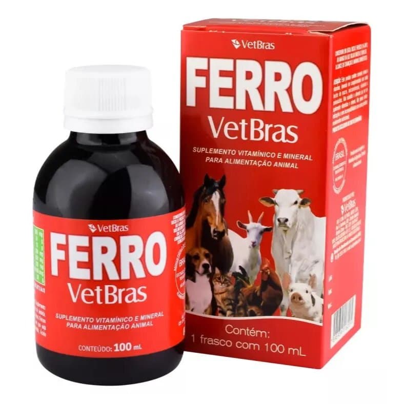 Ferro Oral 100ml Vetbras Suplemento Vitamínico e Mineral
