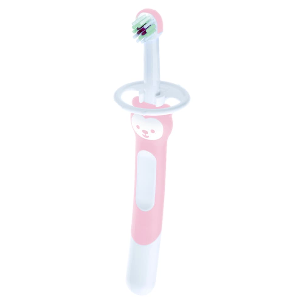 ESCOVA DENTAL MAM BEBÊ Original C/ Trava Proteção 5+ Meses Rosa