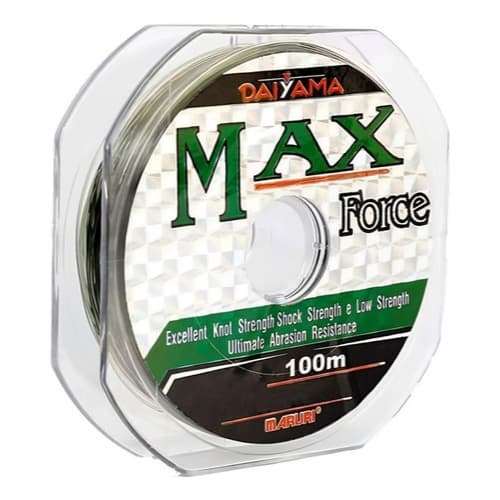 Linha de Pesca Monofilamento 100m Maruri Max Force 0,21 a 0,92 Verde Linha Nylon Pescaria Resistente