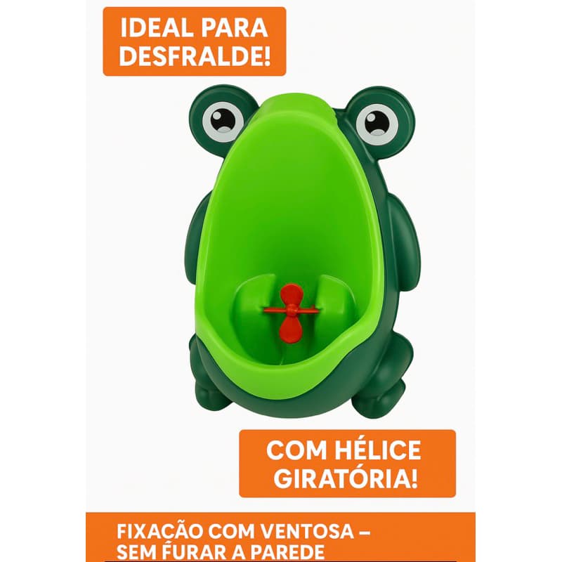 Mictório Infantil Sapinho para Desfralde de Meninos com Hélice Giratória Fácil Instalação