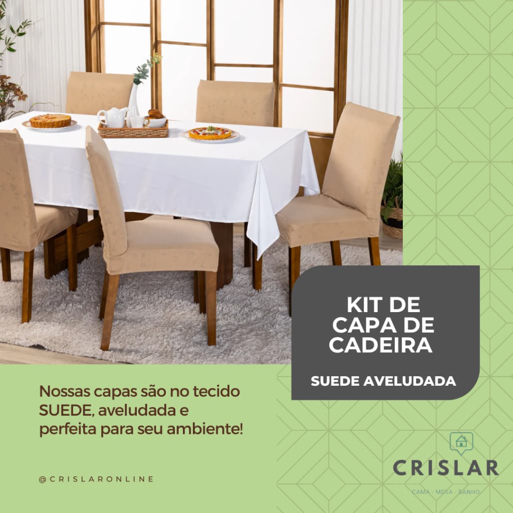 Capas de Cadeira Tecido Suede semi impermeável | Protege contra sujeiras e poeira.