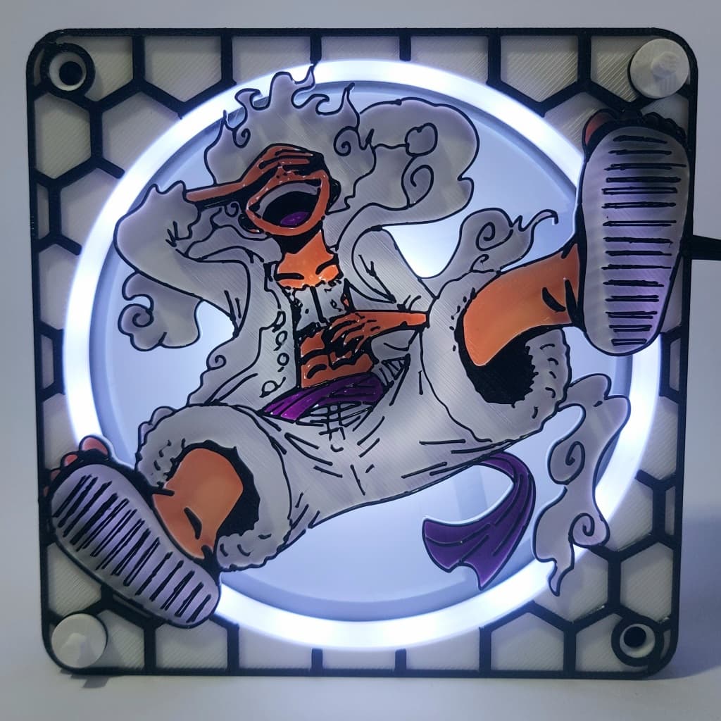 GRADE GRELHA PARA COOLER FAN GRILL 120MM X 120MM LUFFY GEAR 5 ONE PIECE ANIME PC SETUP GAMER