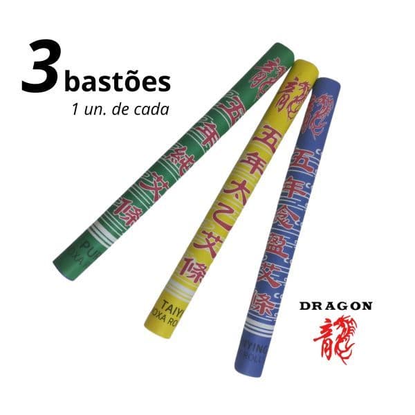 Moxa Bastão Artemísia Acupuntura Dragon Sortida (verde/azul/amarela) com 3 un