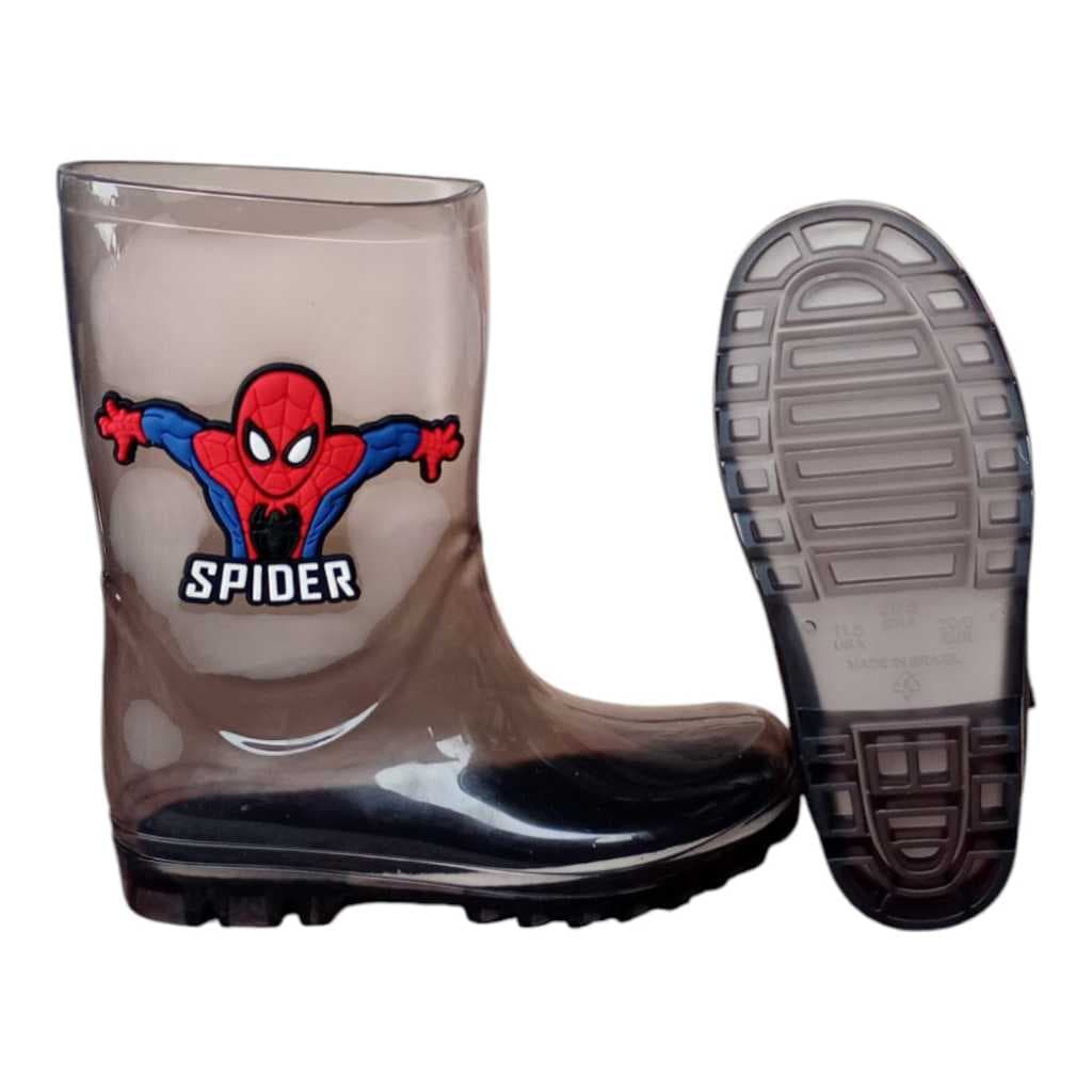 Galocha Infantil Masculina Homem-Aranha – Bota de Chuva Cano Alto, Impermeável, Leve e Antiderrapante | Menino Marvel Sp