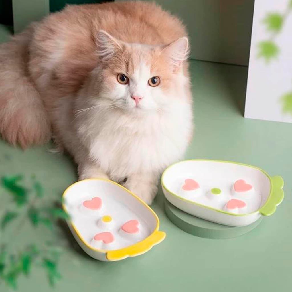 Comedouro Tigela para gatos Cães Cerâmica Lento Labirinto Ansiedade