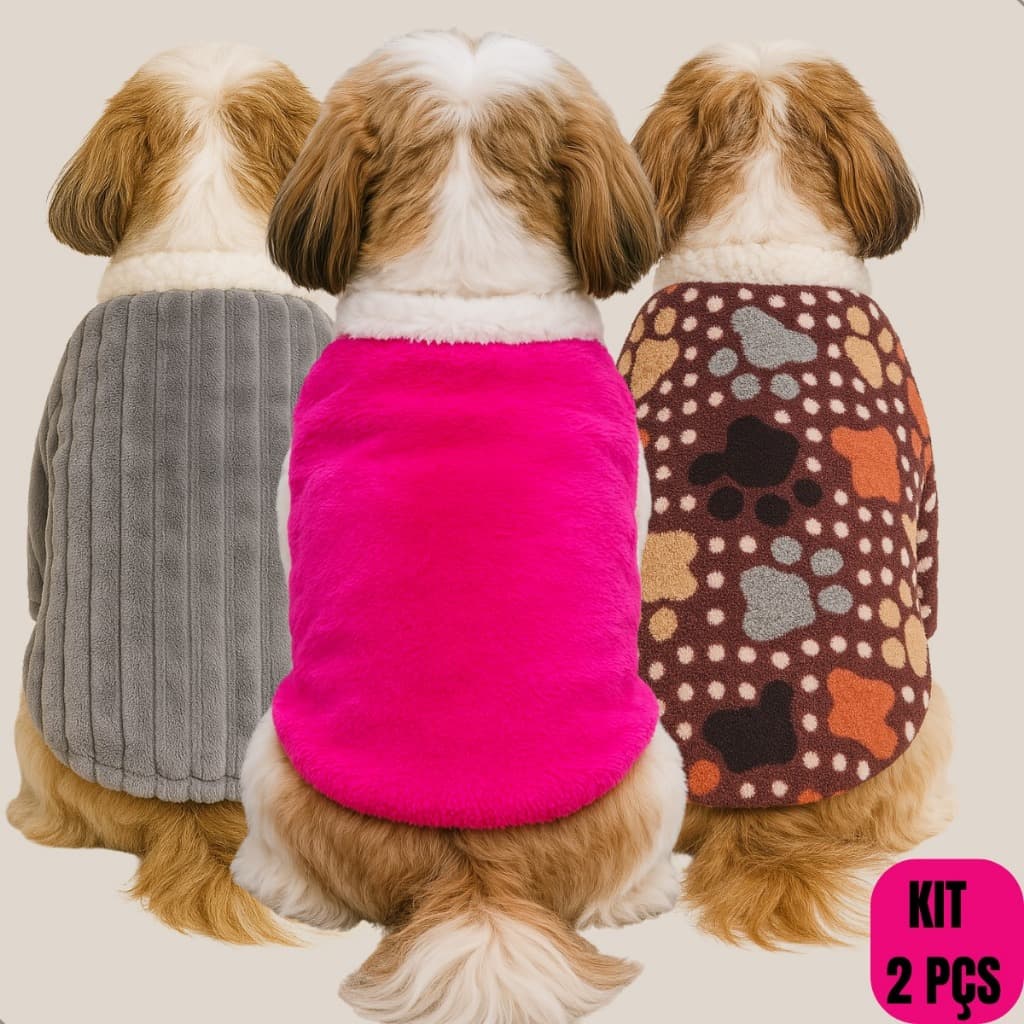 KIT 2 ROUPA PET INVERNO CACHORRO GATO ROUPINHA DE FRIO PARA CACHORRO