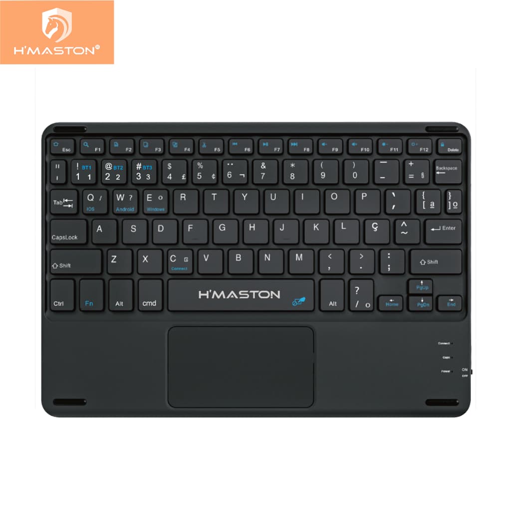 H'maston JP105 Teclado UltraFino Bluetooth Portátil Para Tablet Celular com TouchPad