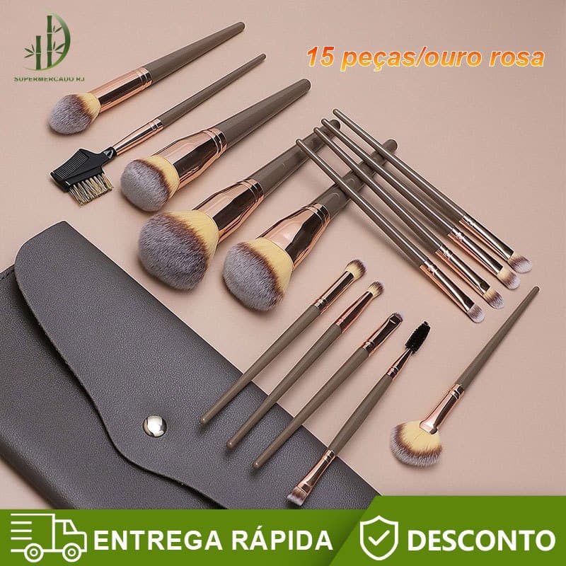 Conjunto De Pincéis Maquiagem Profissionais Ferramenta de Uso Completo Para Sombra De Maquiagem / Base / Contor