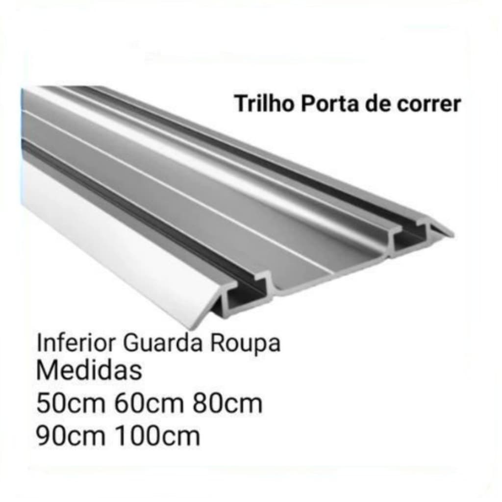 Trilho Inferior Duplo Resistente para Portas de Correr de Guarda-Roupa e Armário