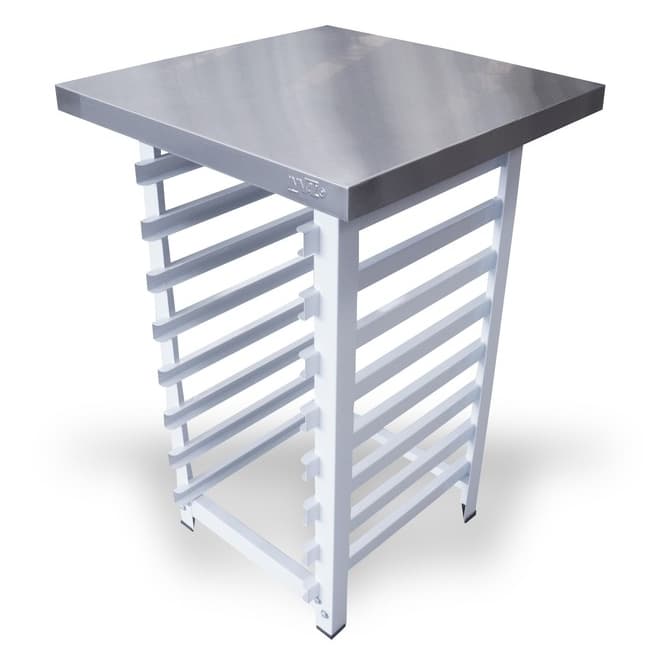 Mesa para Forno 60x60 Tampo em Inox com Capacidade para 8 Assadeiras 35x35 Bancada Apoio