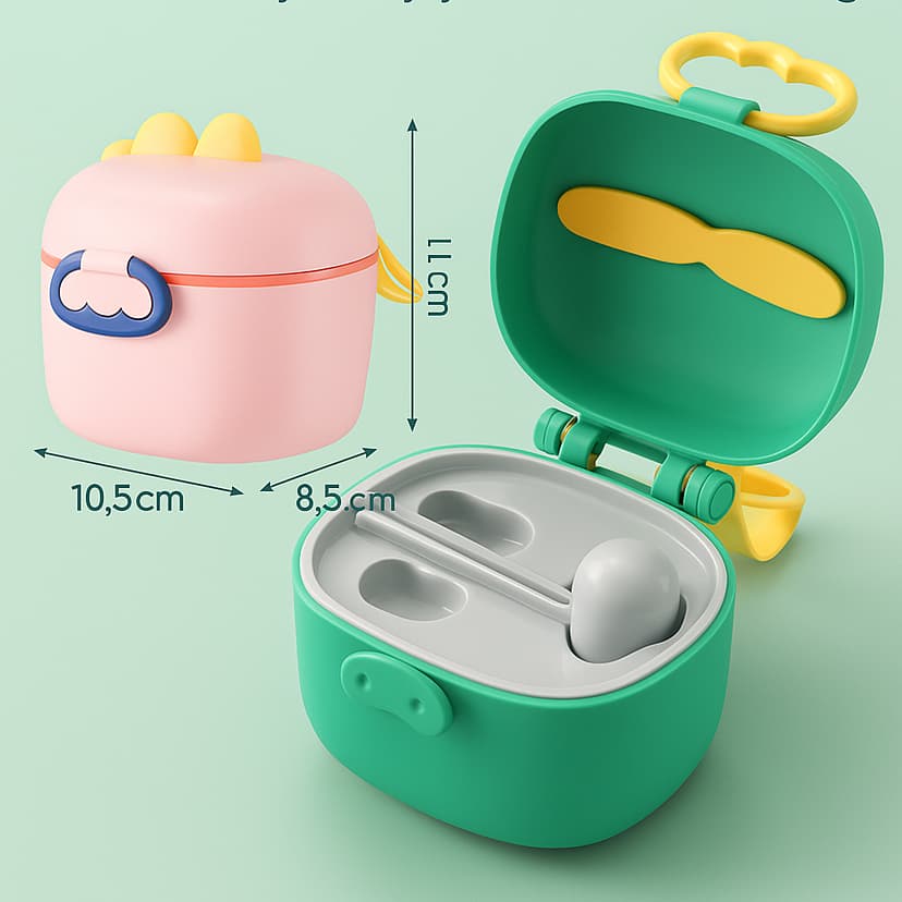 Pote Porta Leite em Pó com dosador Infantil