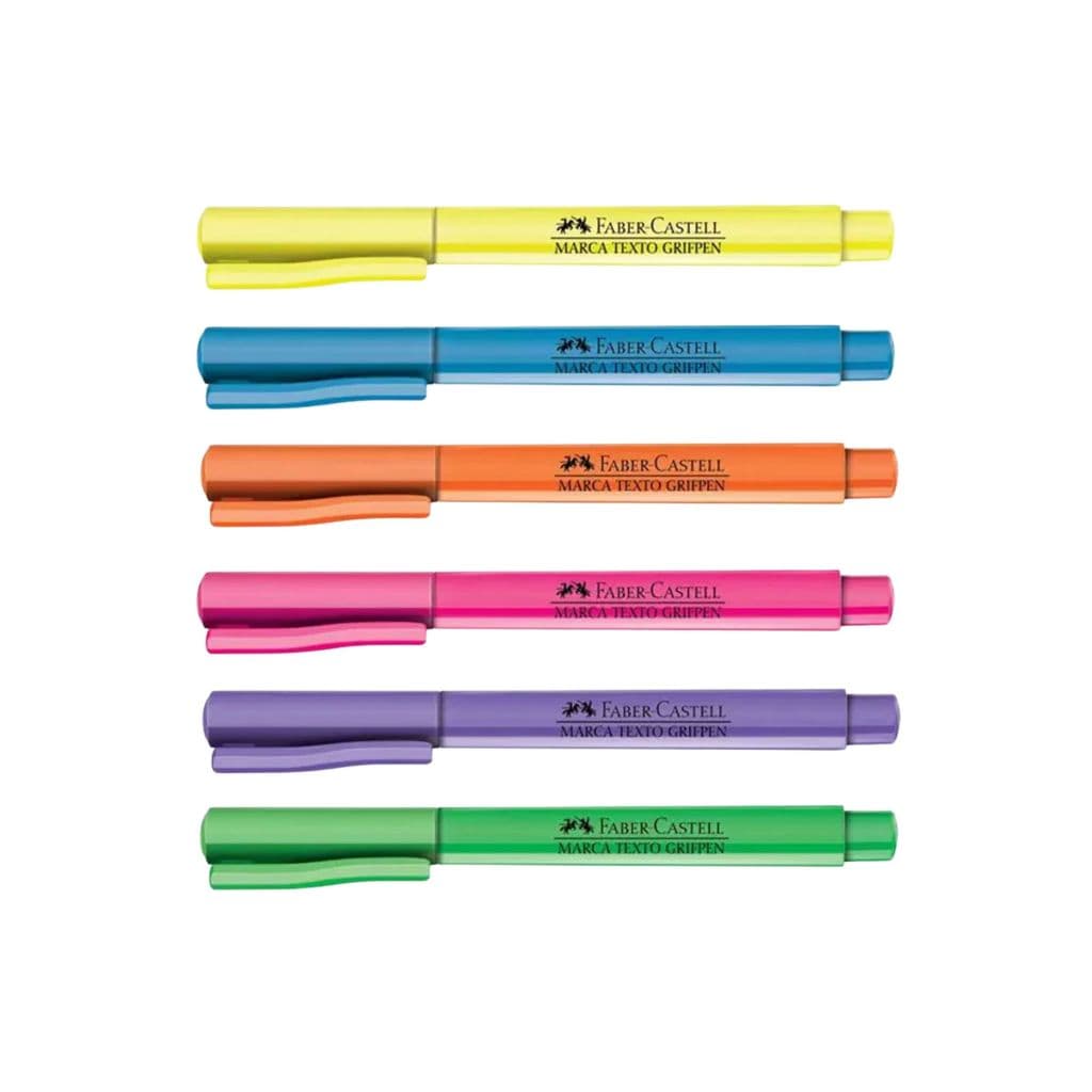 Caneta Marca Texto Grifpen Tons Neon (Amarelo, Azul, Laranja, Rosa, Roxo e Verde) - Faber-Castell