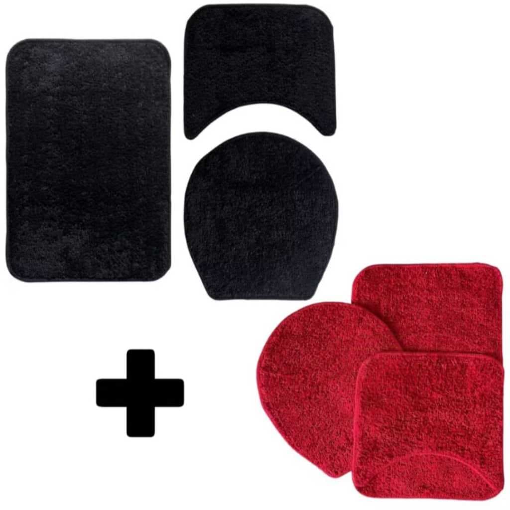 KIT Conjuntos Tapete Jogo de Banheiro Antiderrapante 3 Peças Luxo Felpa Aveludada Com Solado Promo