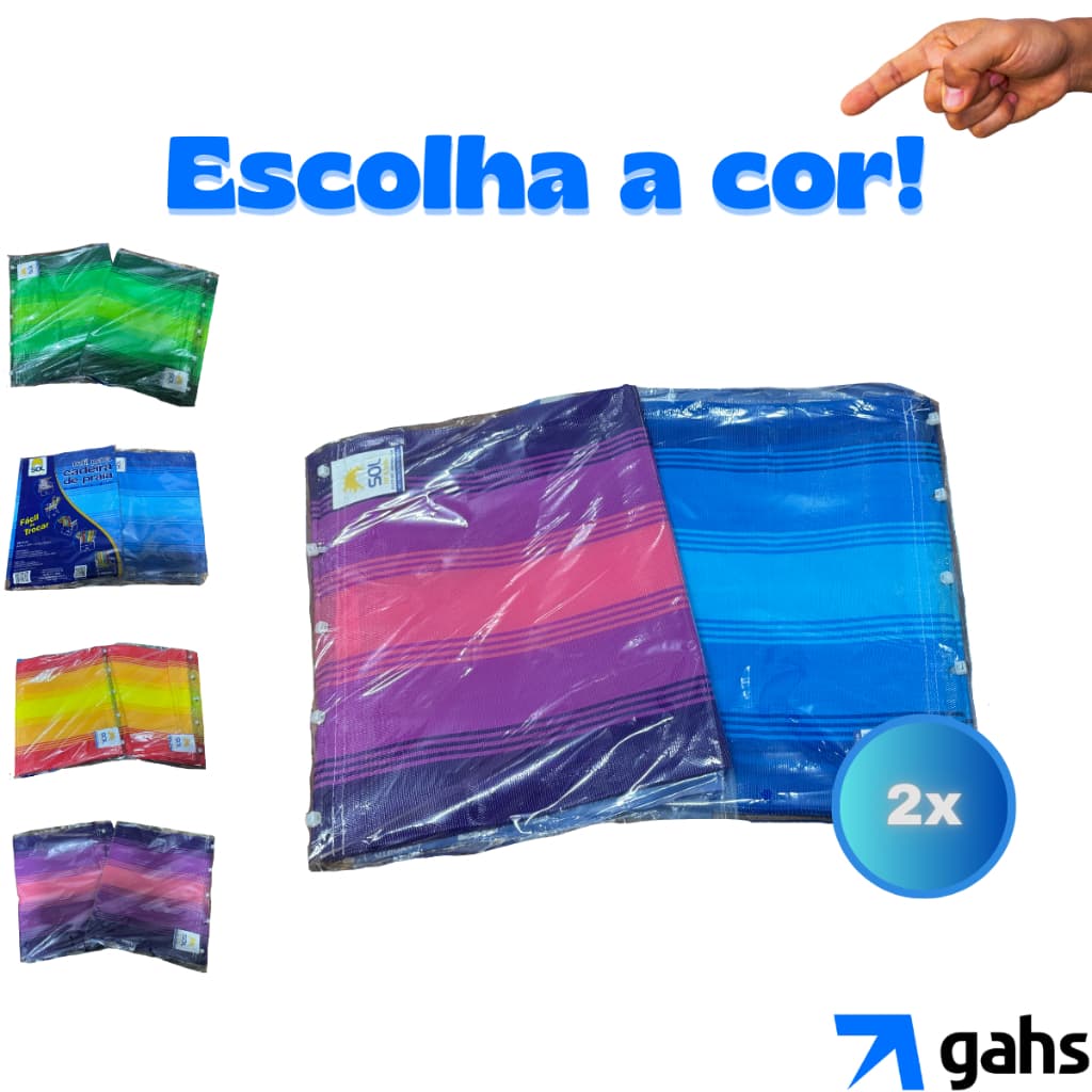 Kit 2 Refil Capa Cadeira de Praia Alta Estampada Nylon Colorida Troca Fácil