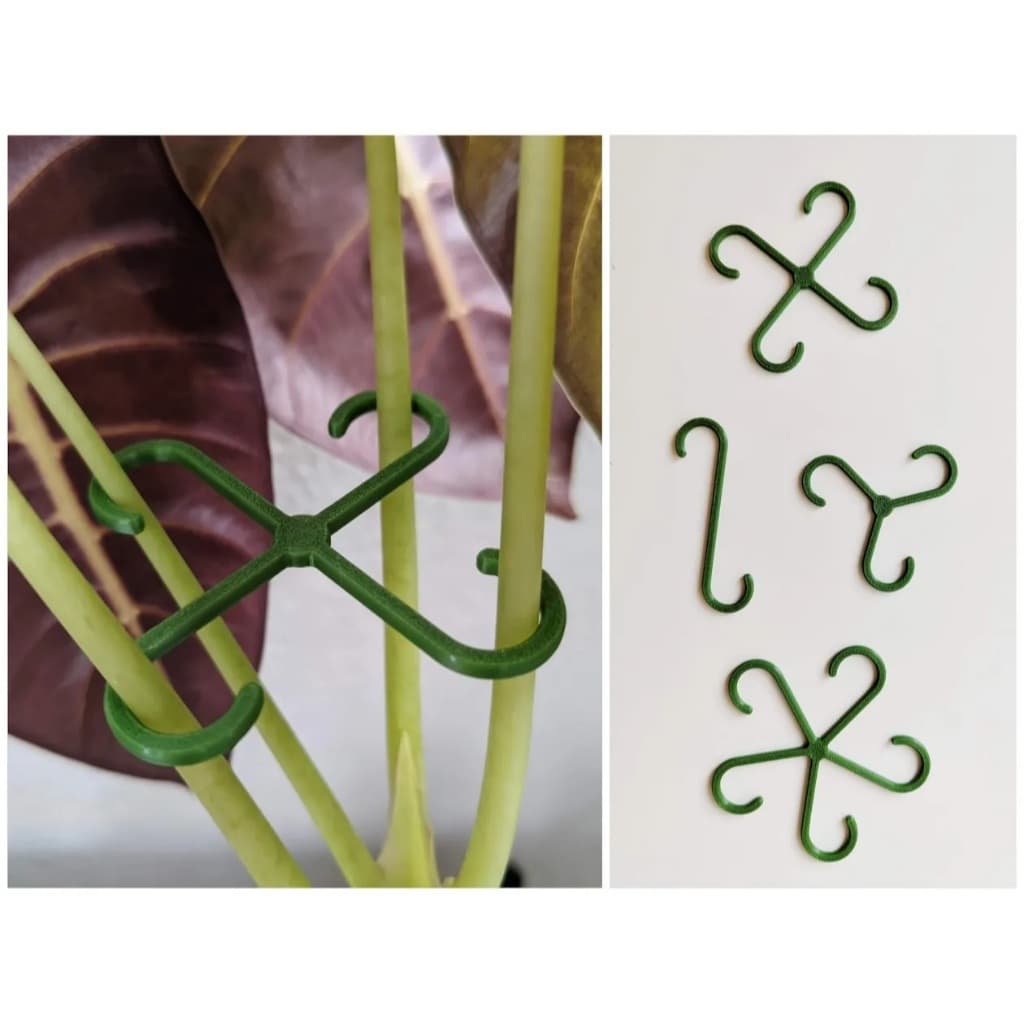 Kit com 6 ou 12 Grampos Ganchos Tamanho Pequeno para Plantas Amarração Resistente Impresso 3D PETG