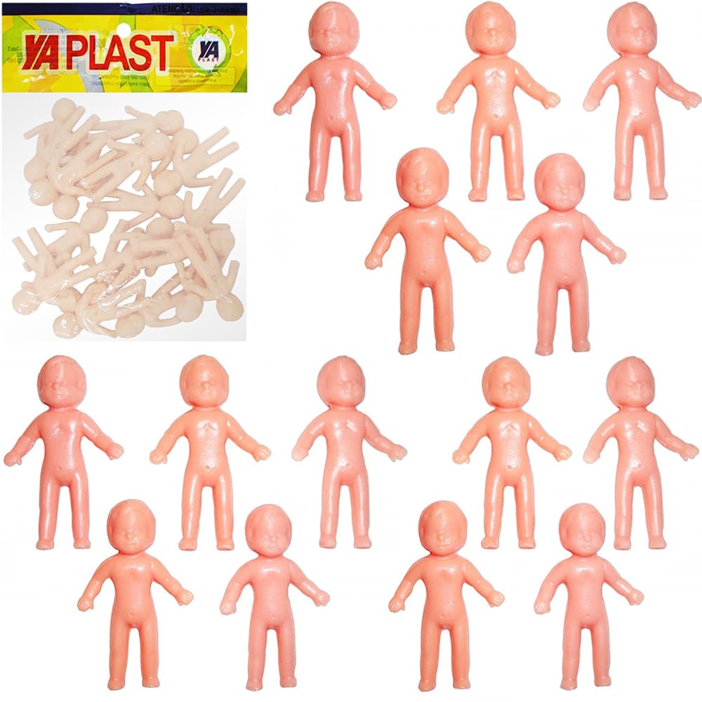 80 Mini Bonecas Pelada Para Sacolas Surpresas Brinquedo Para Lembrancinha Maquetes - Chá De Bebe - XAXA