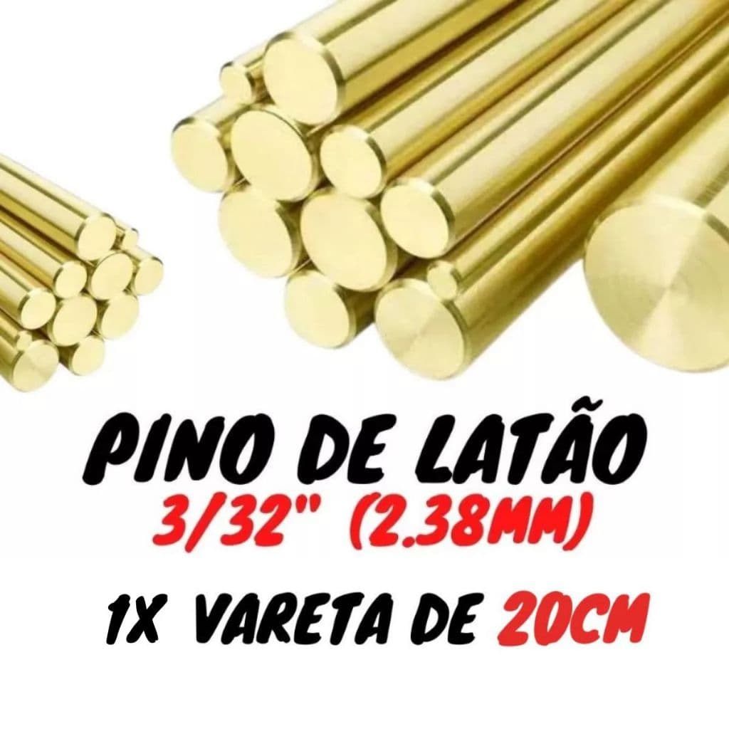 Pino de Latão 3/32 (2.38mm) para Cabos de Facas Cutelaria
