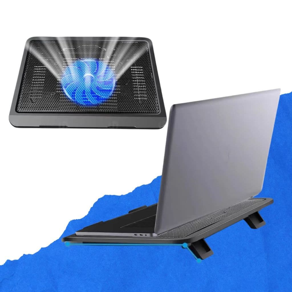 Suporte Notebook Cooler Base Mesa Resfriamento Laptop Ajustável Gamer Ventilação Ultra Silenciosa