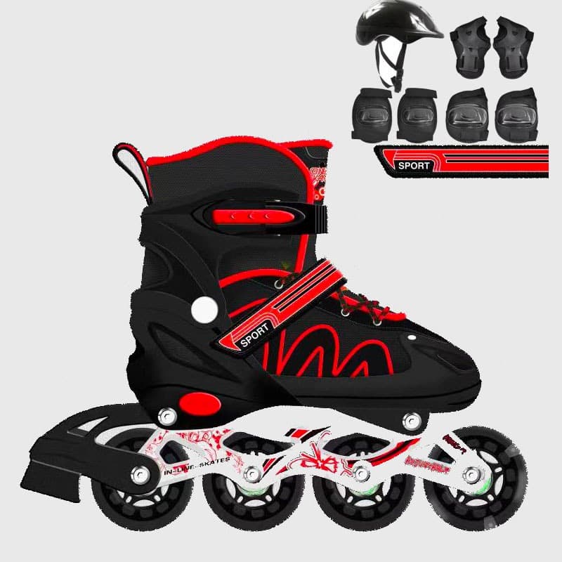 Patins Reto Infantil 4 Rodas Menino Com Proteção Patins De Criança Inline Roller Meninas Promoção