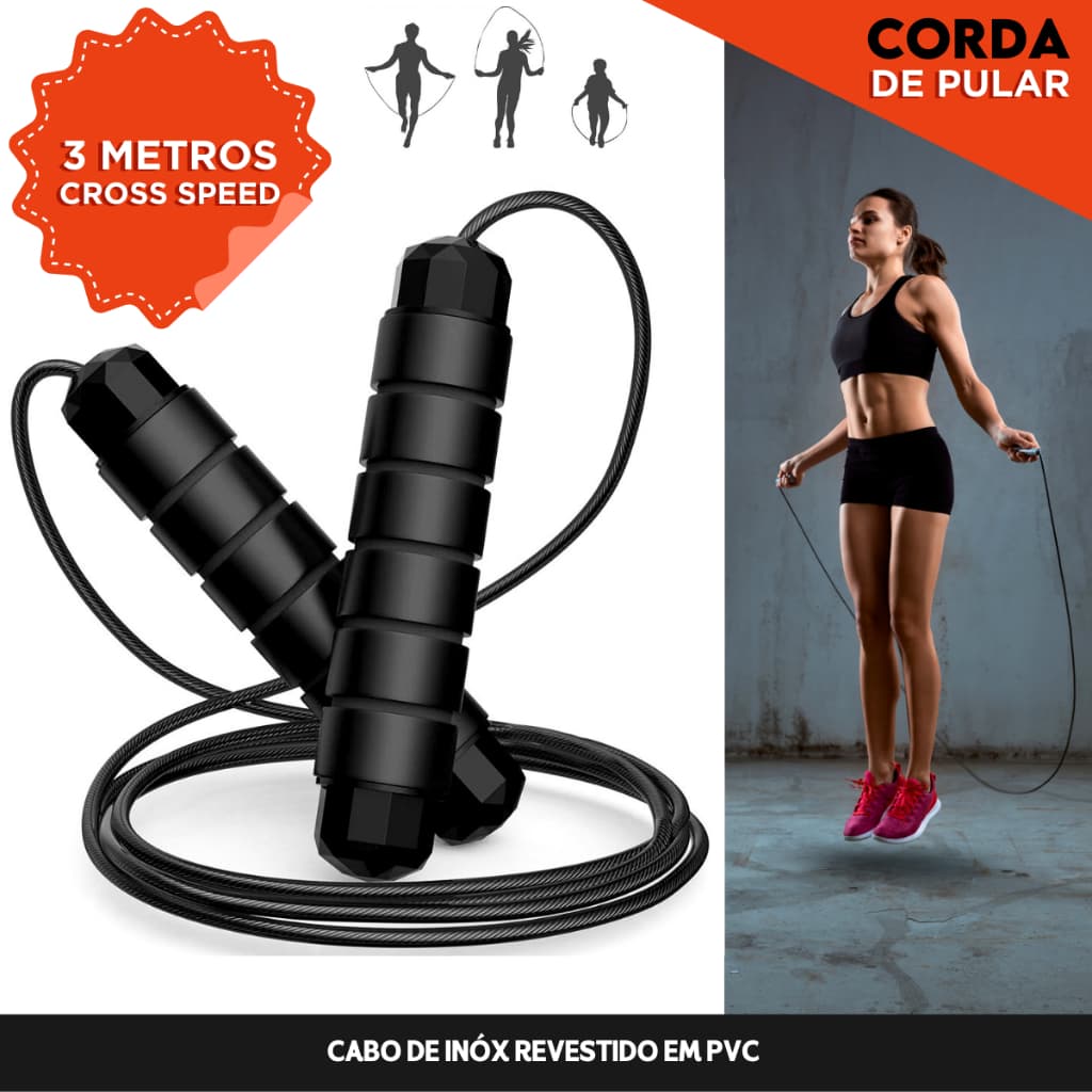 Corda de Pular 3M Crossfit Profissional Alta Performance Ergonômica - SHEFA