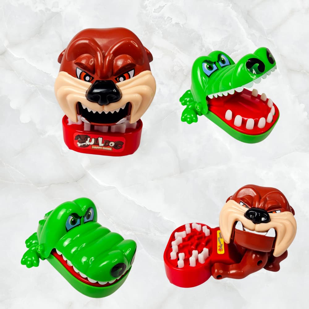 Brinquedos Jogo Cachorro e Jacaré Crocodilo Morde o Dedo Não Acorde os animais Infantil Pegadinha Dogão