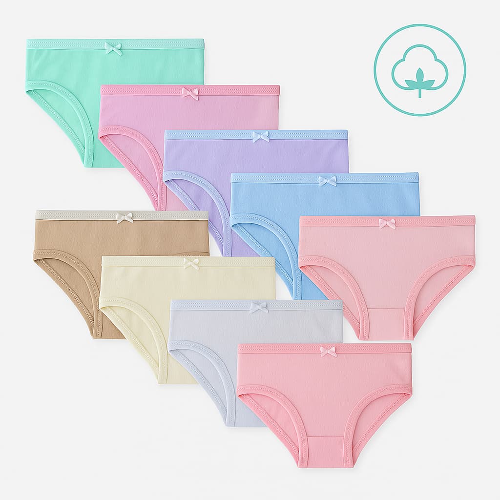 Kit 10 Calcinha Infantil De 1 a 9 Anos 100% Algodão De Menina Criança