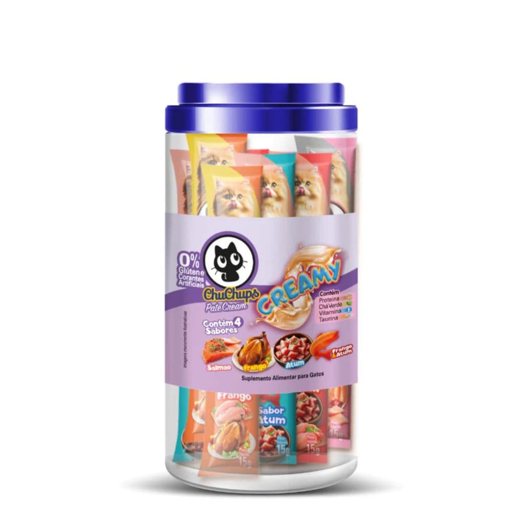 Petisco para Gatos ChuChups Cream Sabores de 15g.