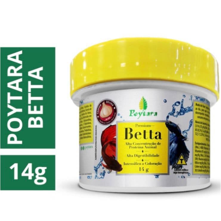 Raçao Poyrara Para Peixe Beta Poytara Betta 14g Premium