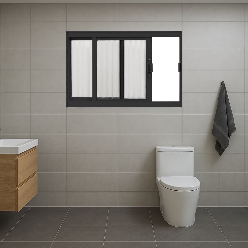 Janela de Aluminio 2 Folhas de Correr A60L80 com Policarbonato Quartos Salas Banheiros Despensas