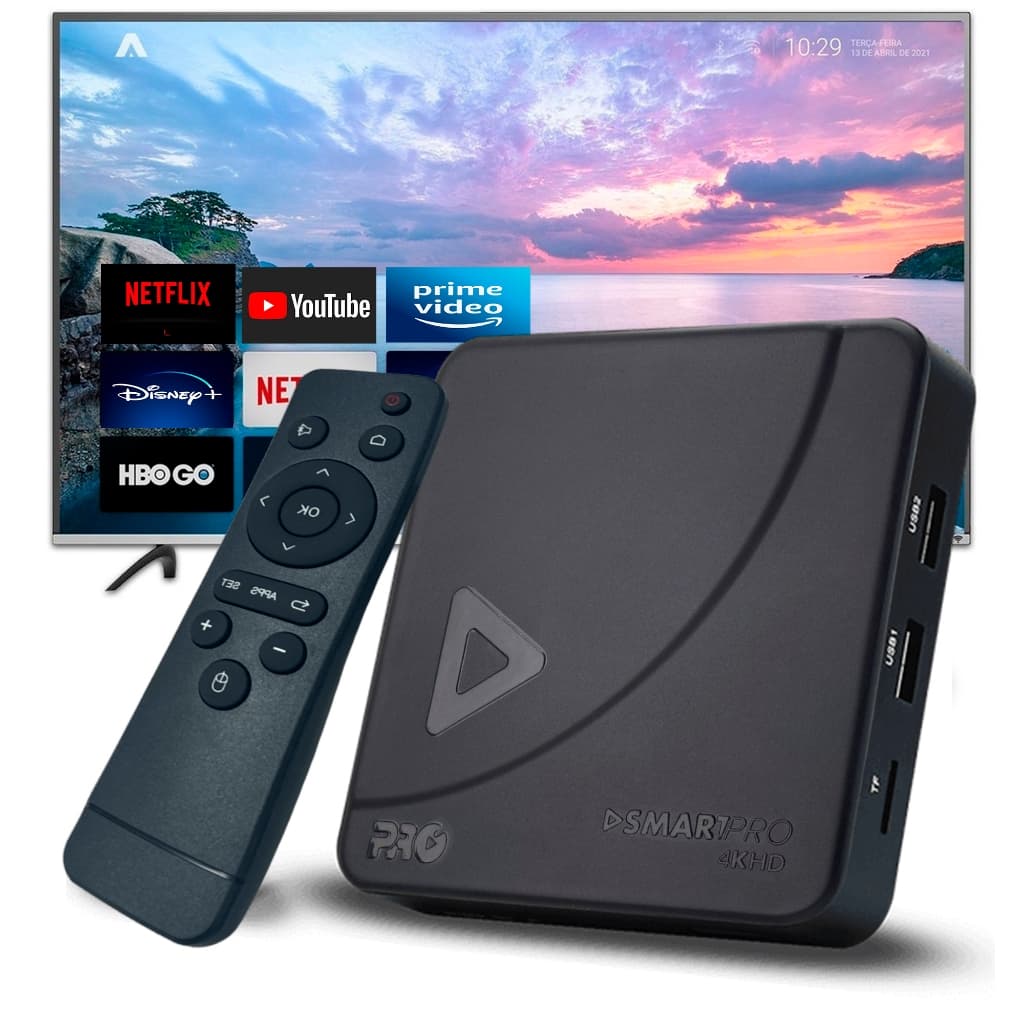 SmartPro Proeletronic 4K/HD - Smart Box | Streaming para TV, 2GB RAM, 16GB Armazenamento