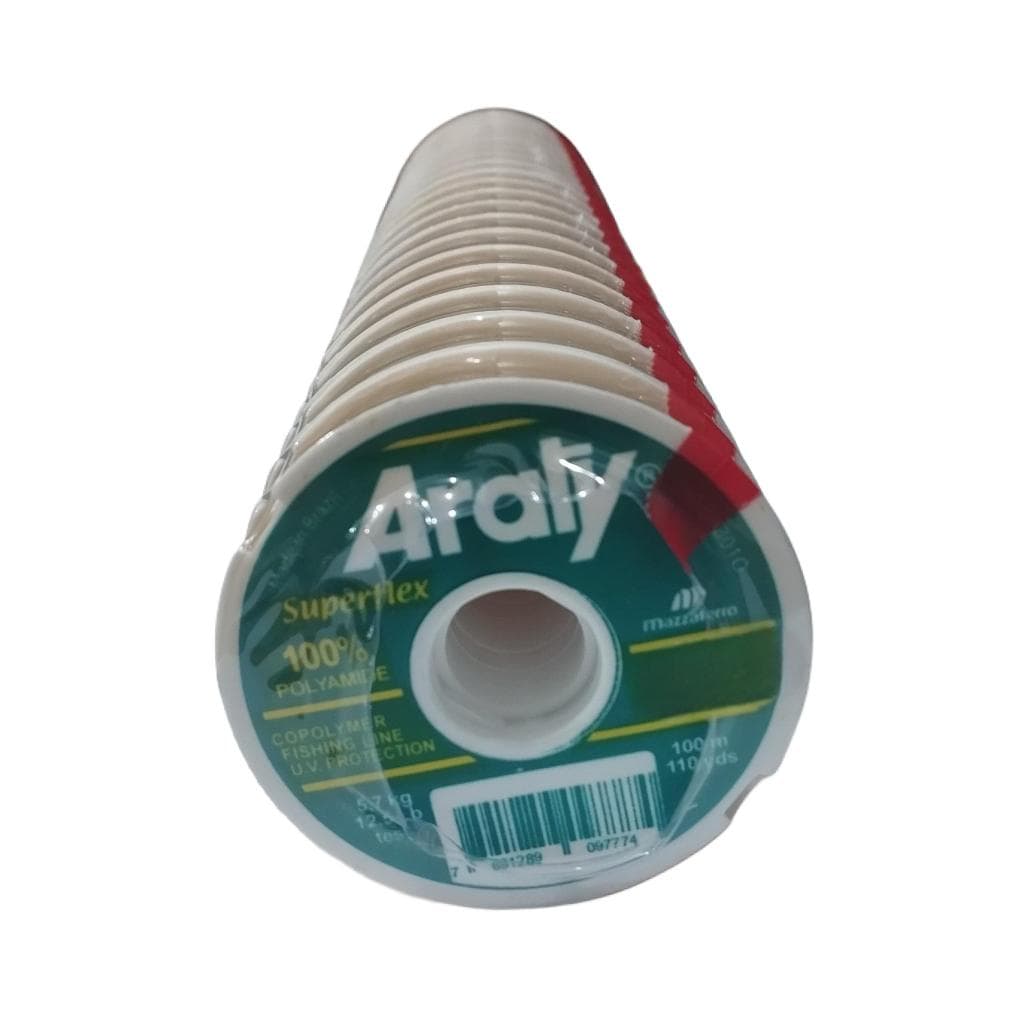 Linha De Pesca Monofilamento Araty Superflex Ouro/Gold  (20 Carretel De 100Mts) - Vários  Espessuras