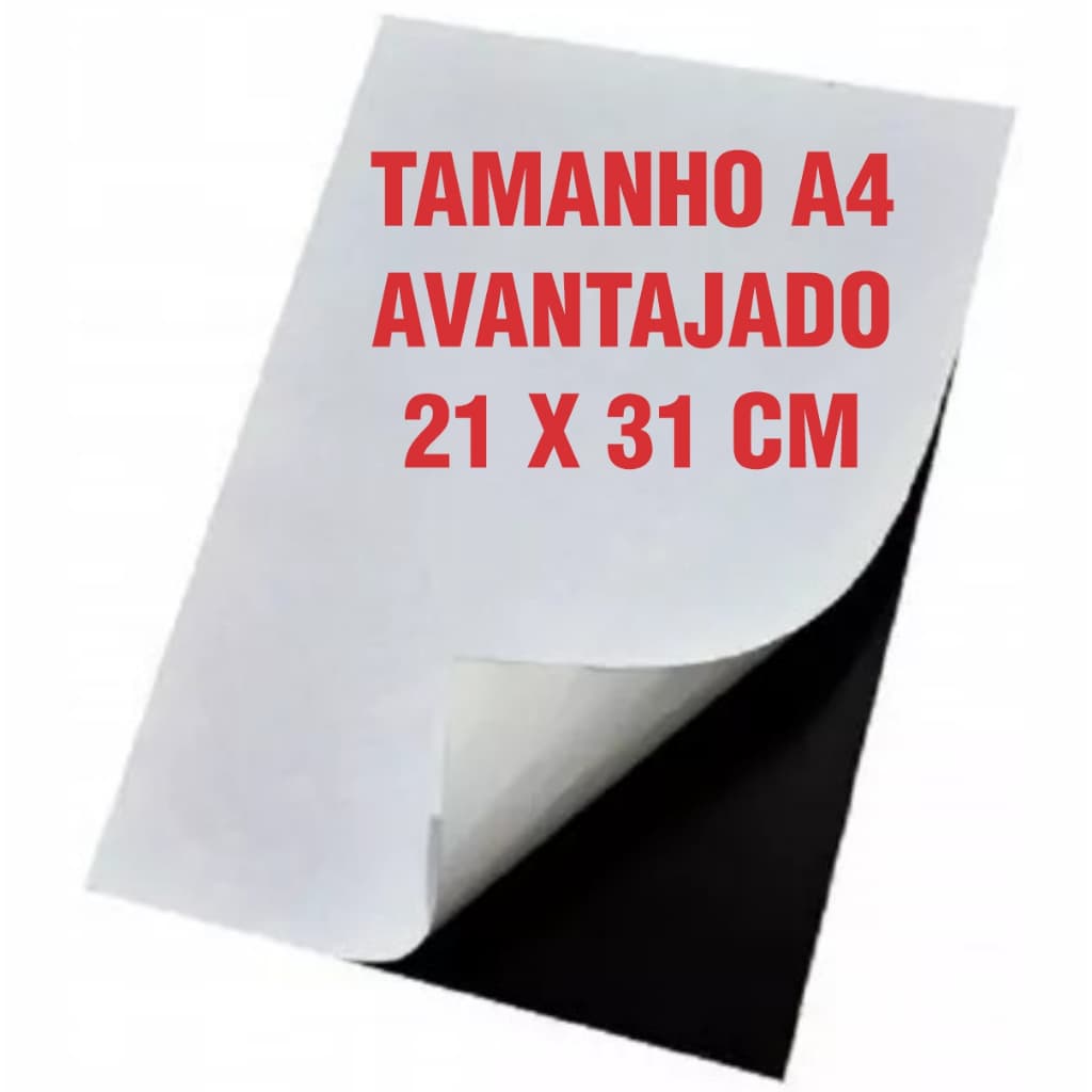 10 Folhas Manta de Ímã de Geladeira Magnética Adesivada Tamanho A4+ 21x31cm Lembrancinha, Personalizado, Festa, Delivery