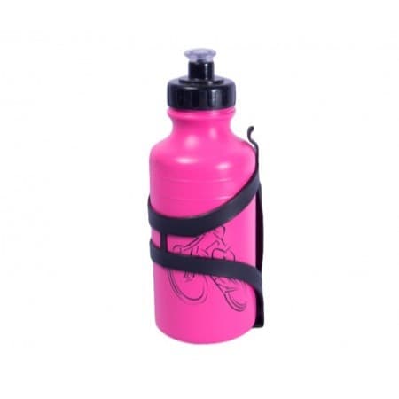 Caramanhola Plástico Rosa 500 ml Com Suporte Para Bike