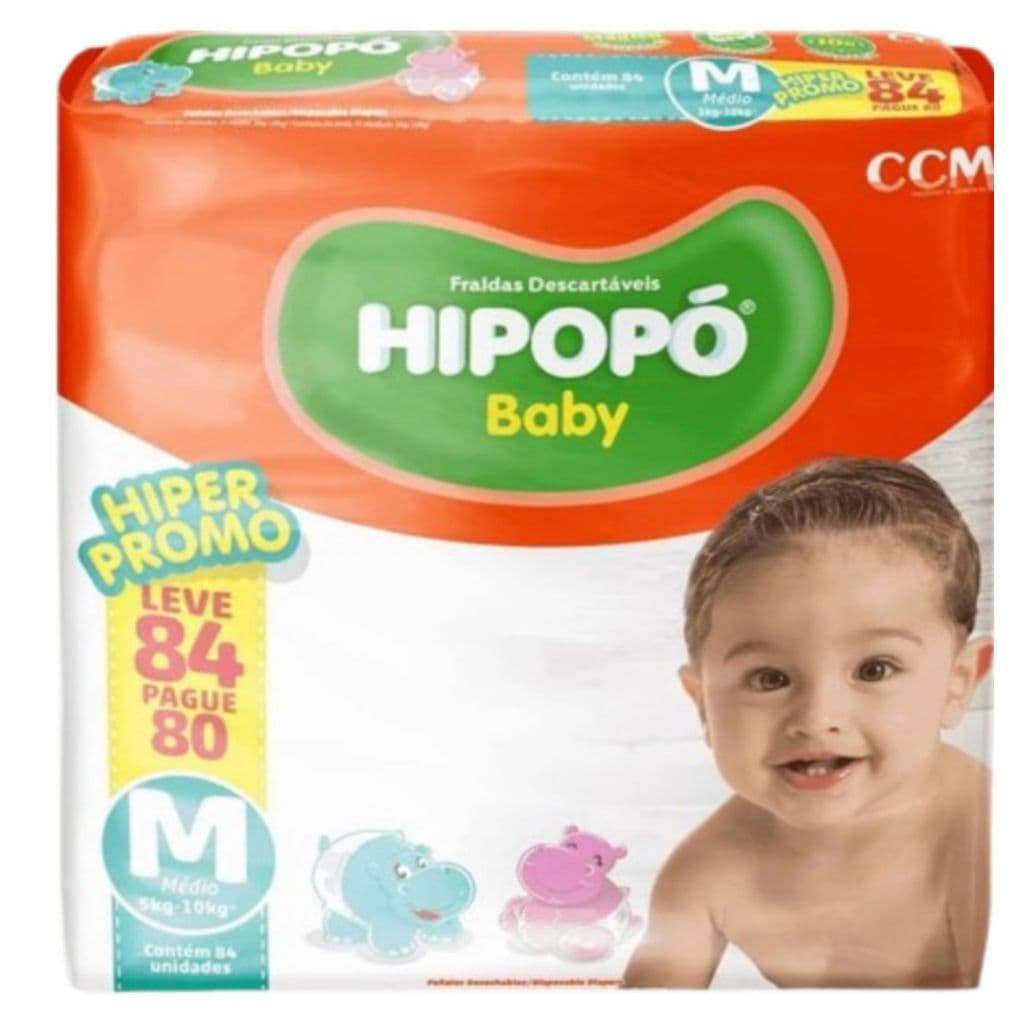 Fralda infantil - Hipopó todos os tamanhos primeira linha