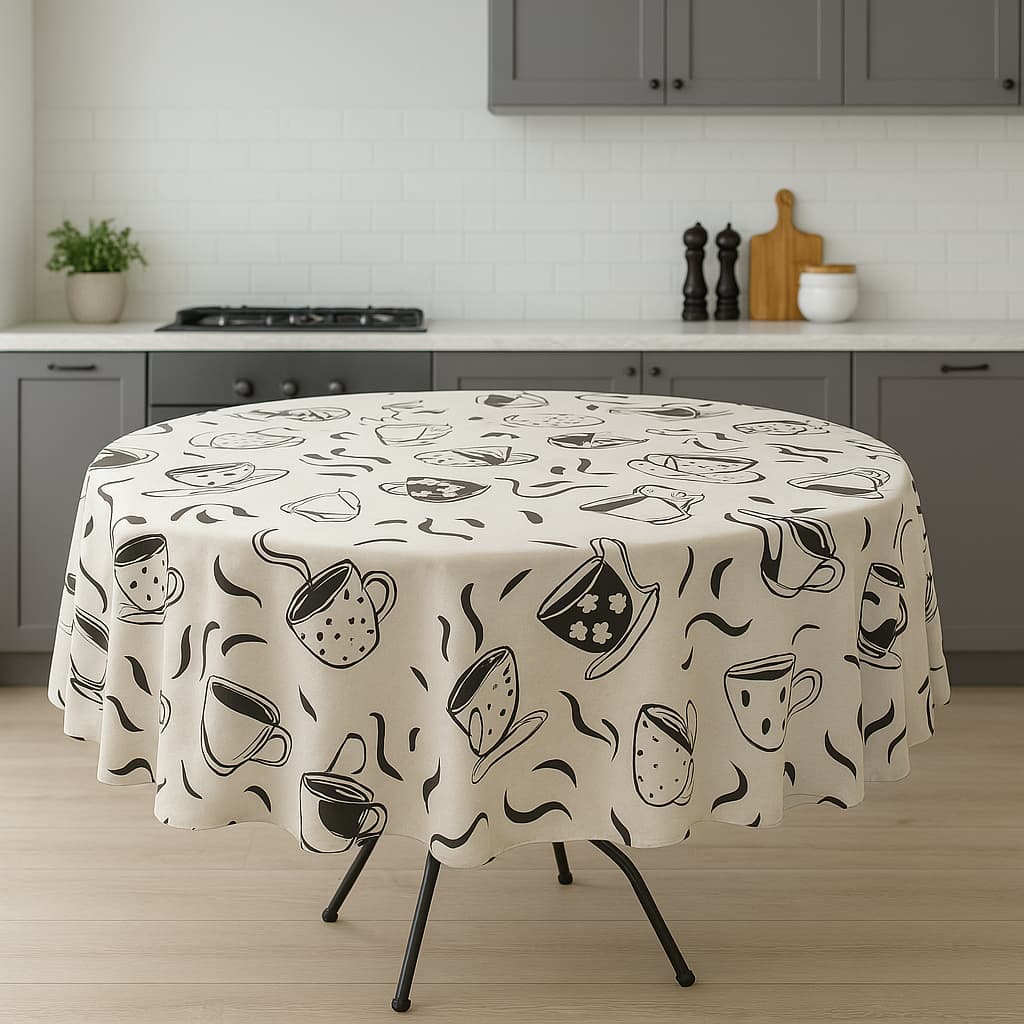 Linda Toalha de Mesa REDONDA Estampada Oxford De Alta Qualidade