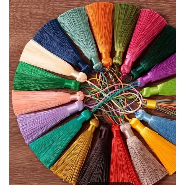 Pingente Franja Tassel  Seda Boho Chic | Acessório Decorativo 7 M 100Unid 50Unid