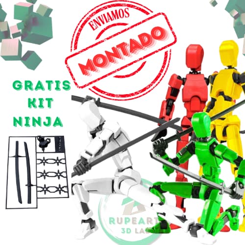 Boneco Dummy 13 - # MONTADO #Boneco Articulado Action Figure  Brinquedo Educativo Varias Cores + Grátis Kit Ninja