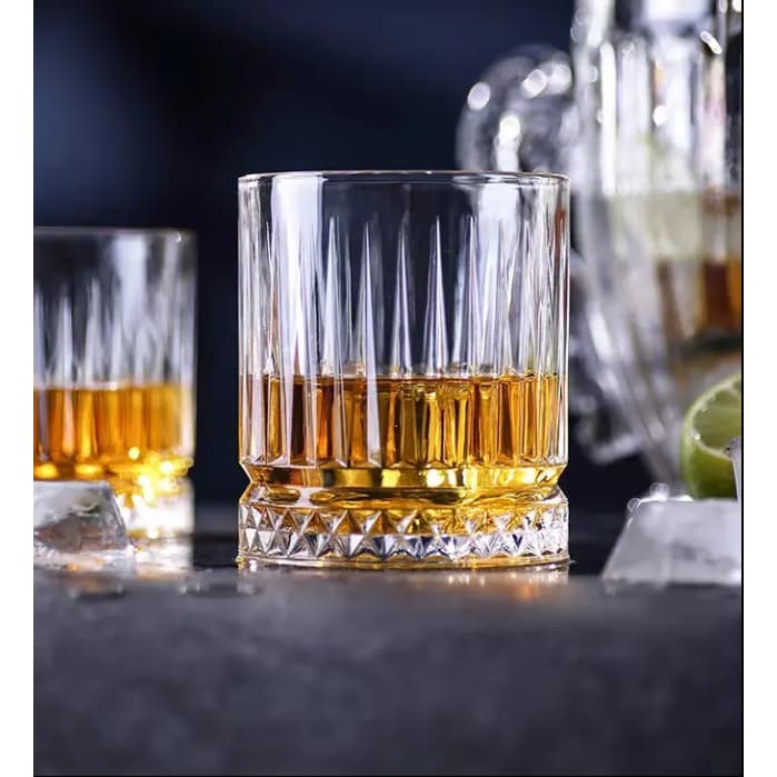 Jogo 2 Copos de Vidro 300mL Decoração Elegante  Whisky