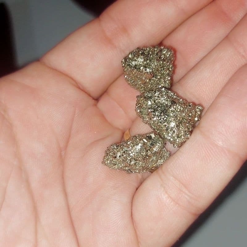 Pedra Pirita Bruta, kit com 3 unidades de bolso - A Pedra da Prosperidade (Perú)