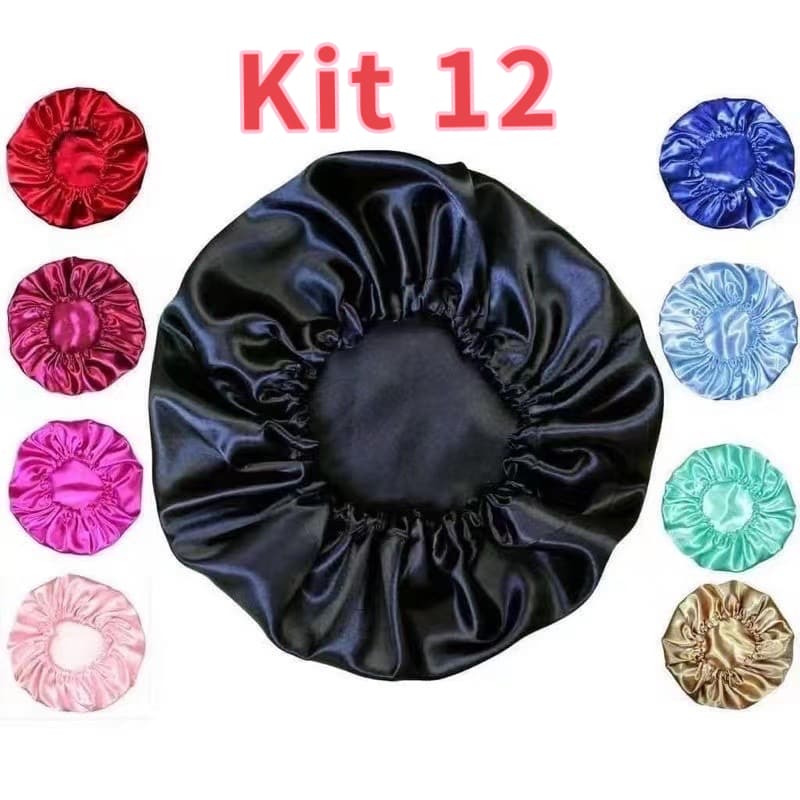 Kit 12/24 Unidades Touca de Cetim Anti Frizz-atacado