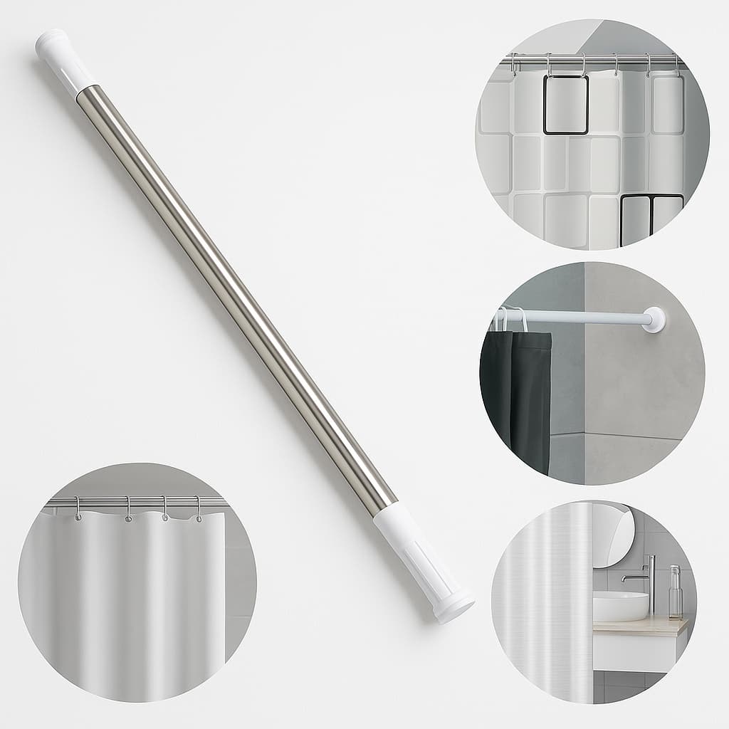 Varão Extensível Cortina  Ajustável Box Banheiro Provador 70cm /2,60cm